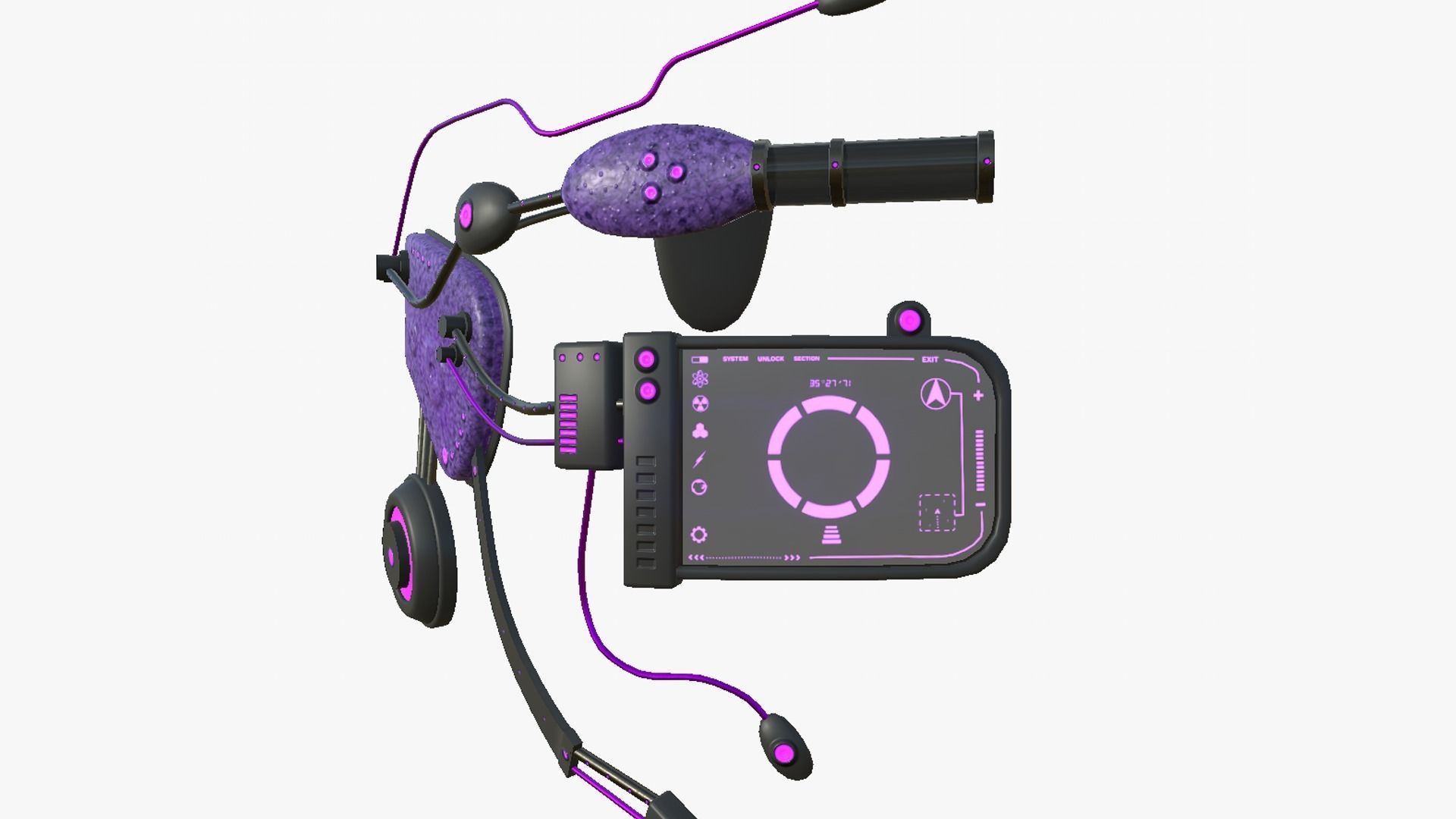 SciFi Glasses E03 Purple Black - Character Design Fashion Low-poly 3D model_3