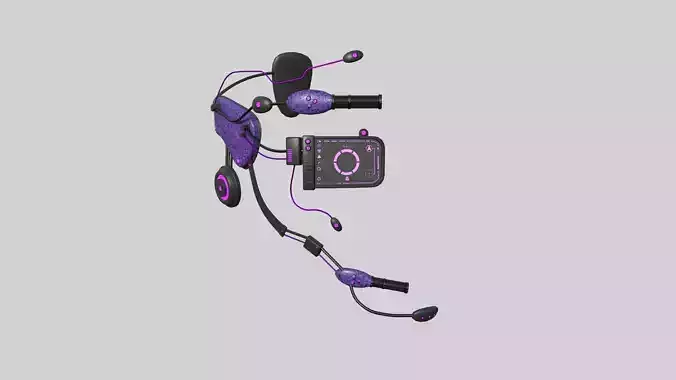 SciFi Glasses E03 Purple Black - Character Design Fashion Low-poly 3D model
