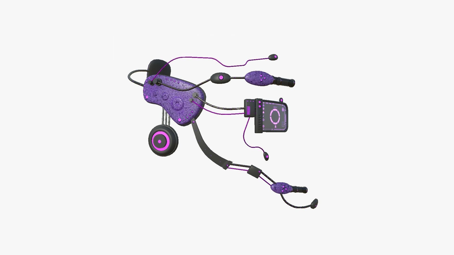 SciFi Glasses E03 Purple Black - Character Design Fashion Low-poly 3D model_2