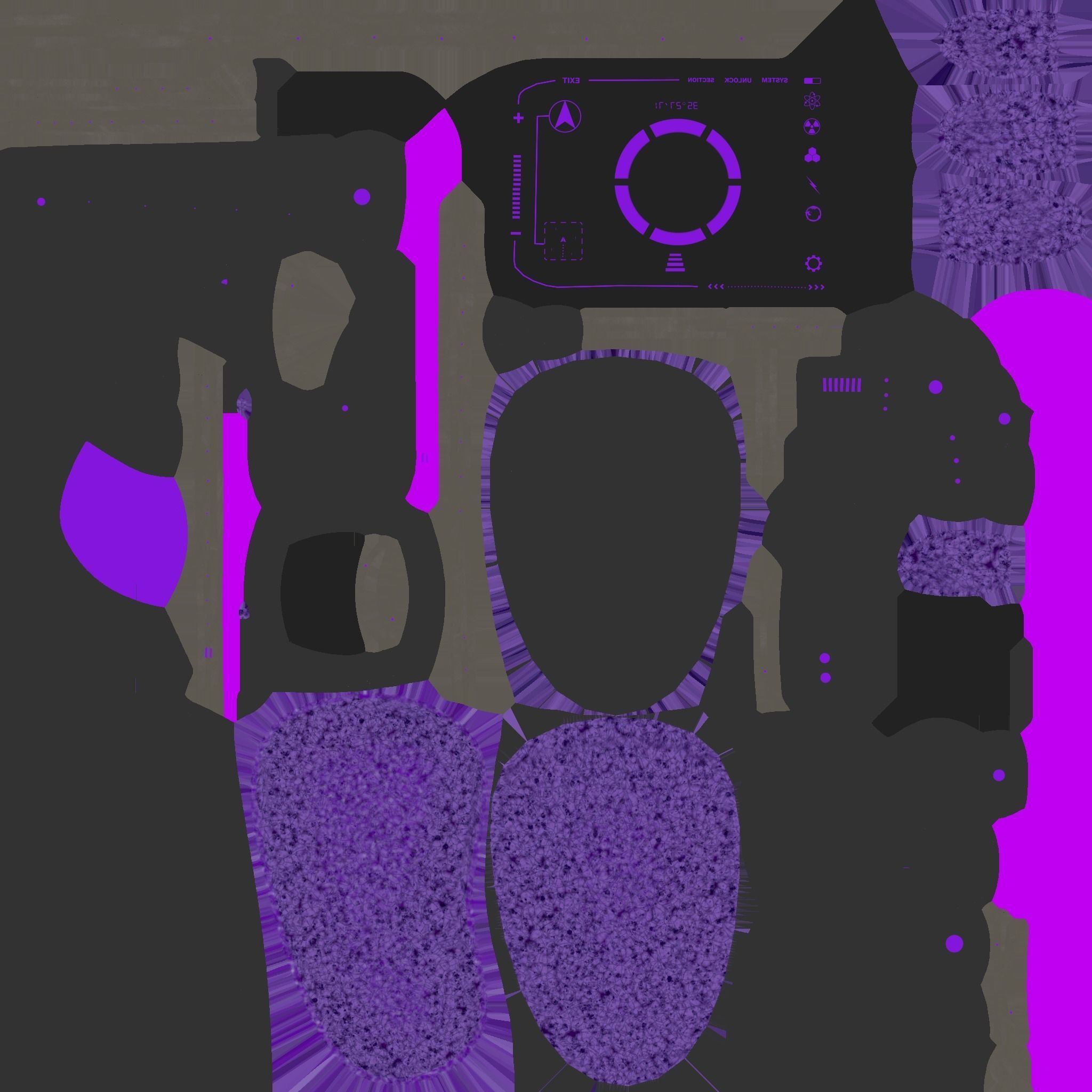 SciFi Glasses E03 Purple Black - Character Design Fashion Low-poly 3D model_20