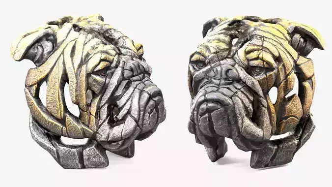 Bulldog  Bust Edge Decor Bust