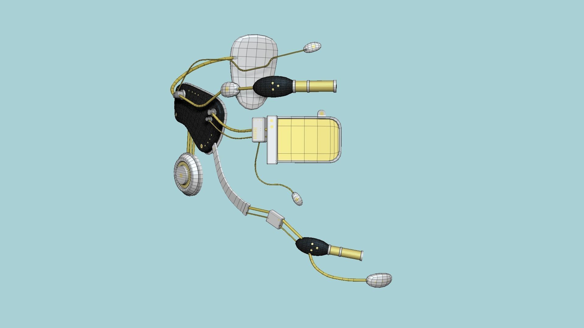 SciFi Glasses E04 White Gold - Character Design Fashion Low-poly 3D model_7