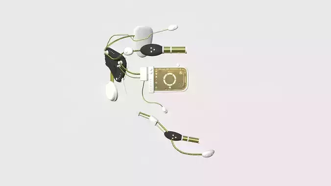 SciFi Glasses E04 White Gold - Character Design Fashion Low-poly 3D model