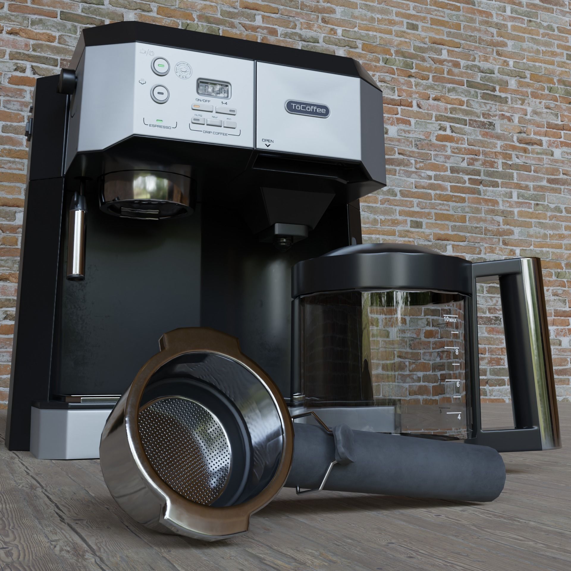 Coffee Machine 3d model game-ready textured Low-poly 3D model_2