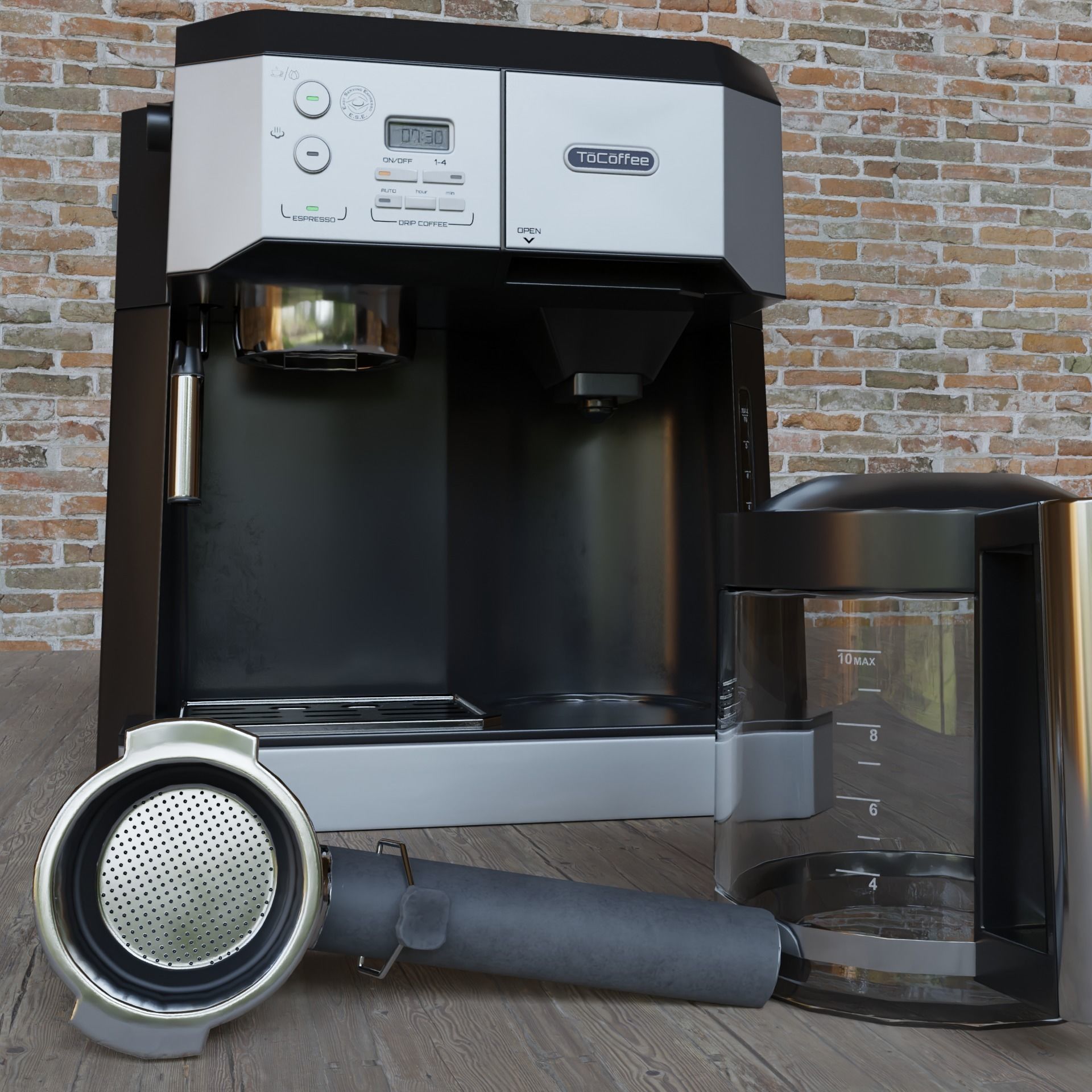 Coffee Machine 3d model game-ready textured Low-poly 3D model_5