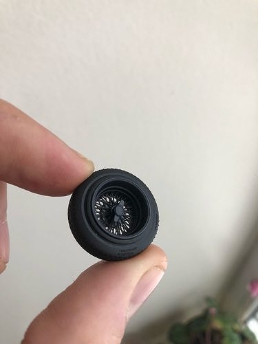 LOWRIDER WIRE RIMS ZENITH STYLE WITH TIRES for scale models 3D print model 5