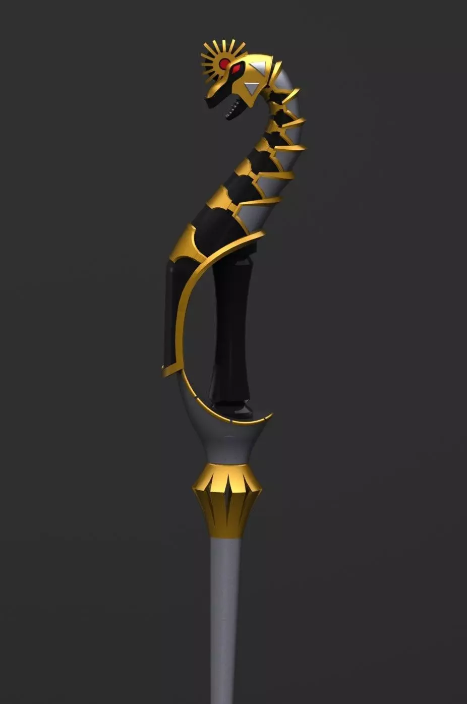 Dino Black Staff 3D print model_0