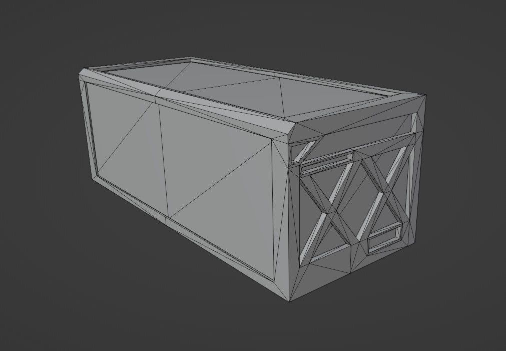 Red cargo container in a reinforced frame gameready Low-poly 3D model_8
