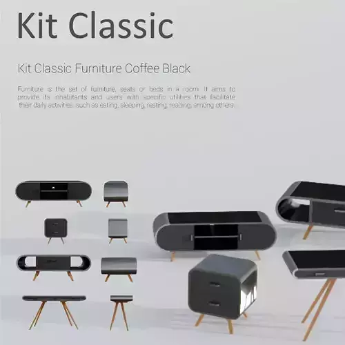 Kit Classic Furniture Coffee Black 3D model