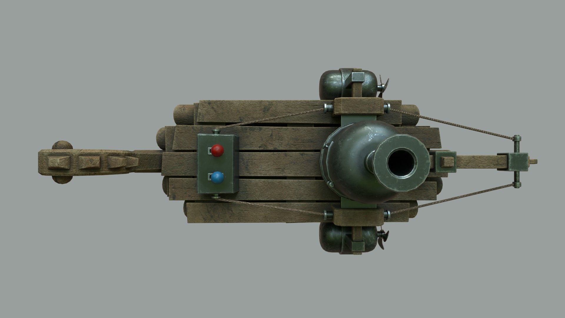 Fantasy Steampunk Dragon Raft Low-poly 3D model_9