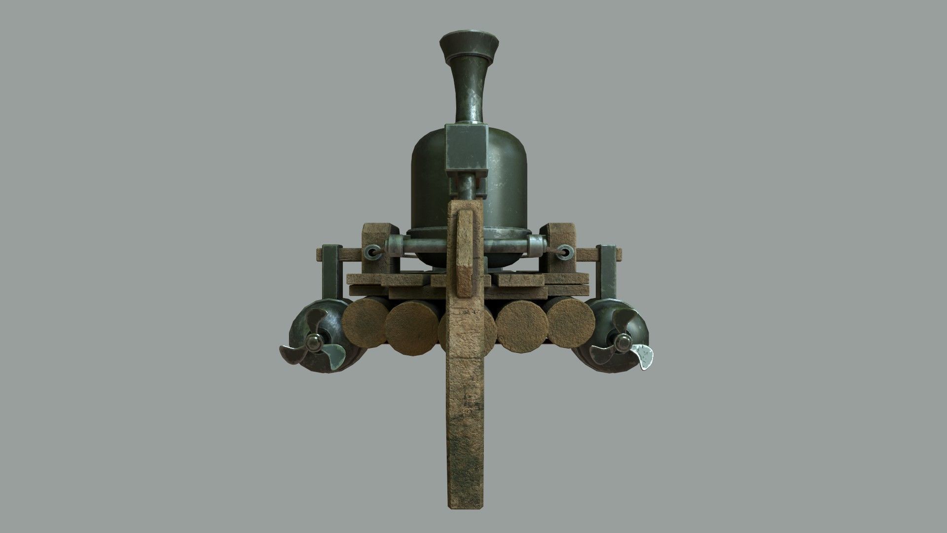 Fantasy Steampunk Dragon Raft Low-poly 3D model_13