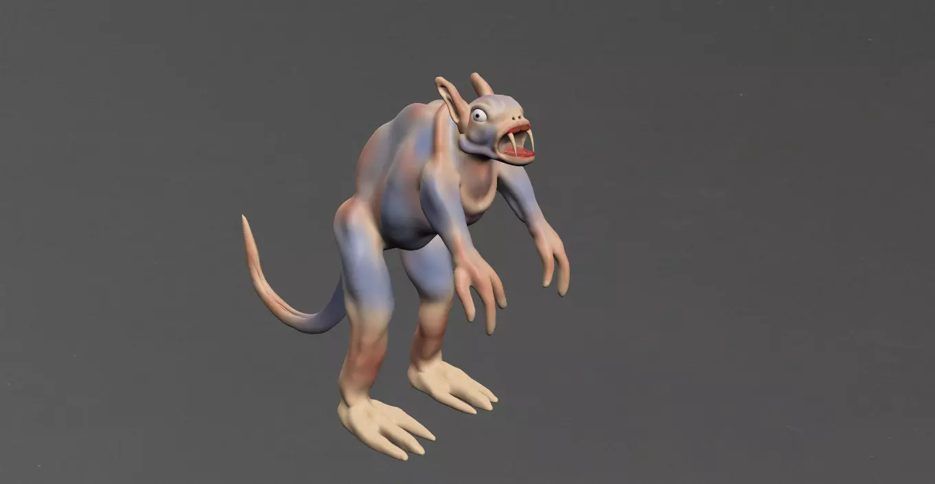 Mutant Mause Low-poly 3D model_0