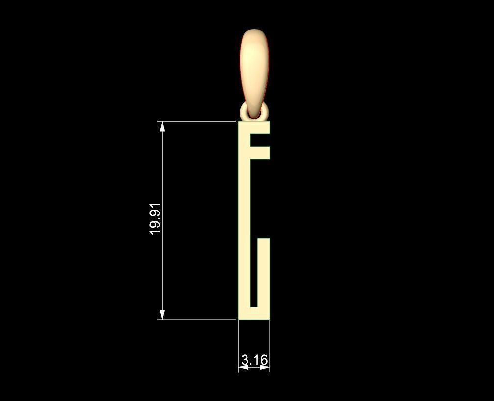 Initial Letters Pendant JAGATRAYA E 3D print model_5