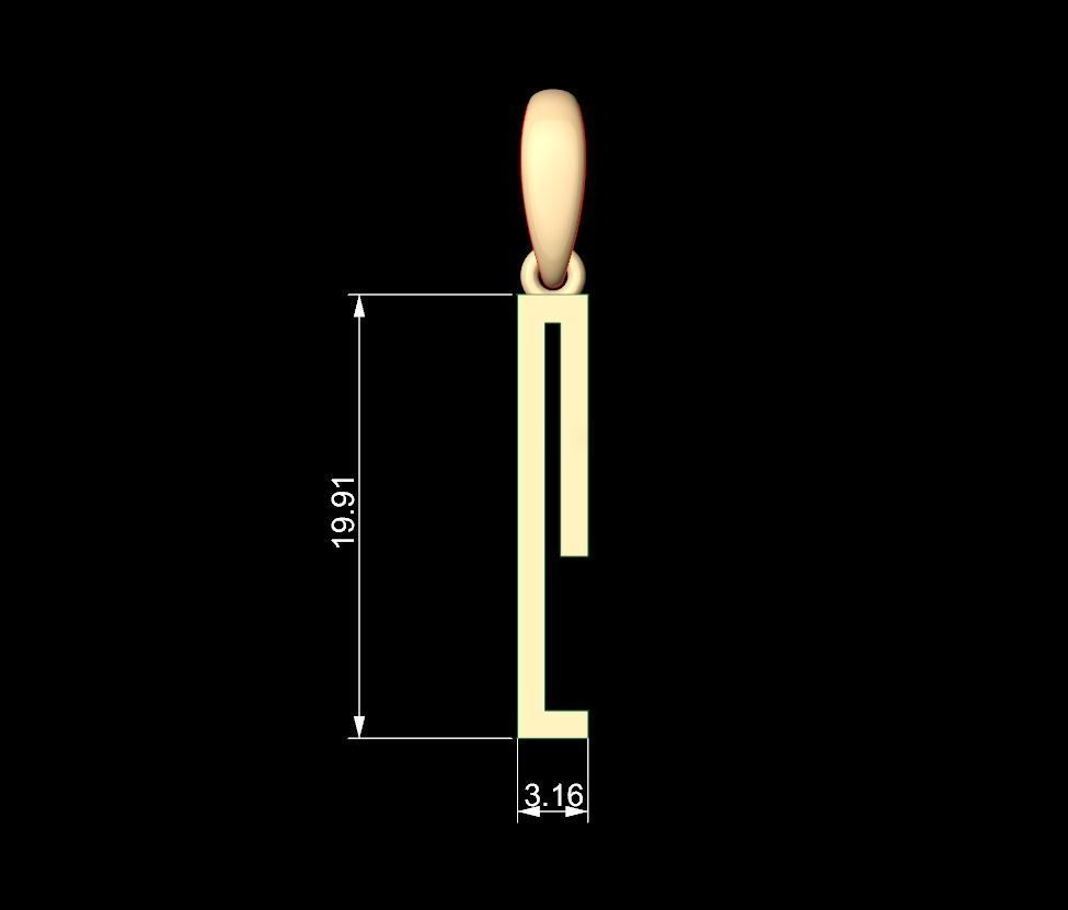 Initial Letters Pendant JAGATRAYA L 3D print model_5