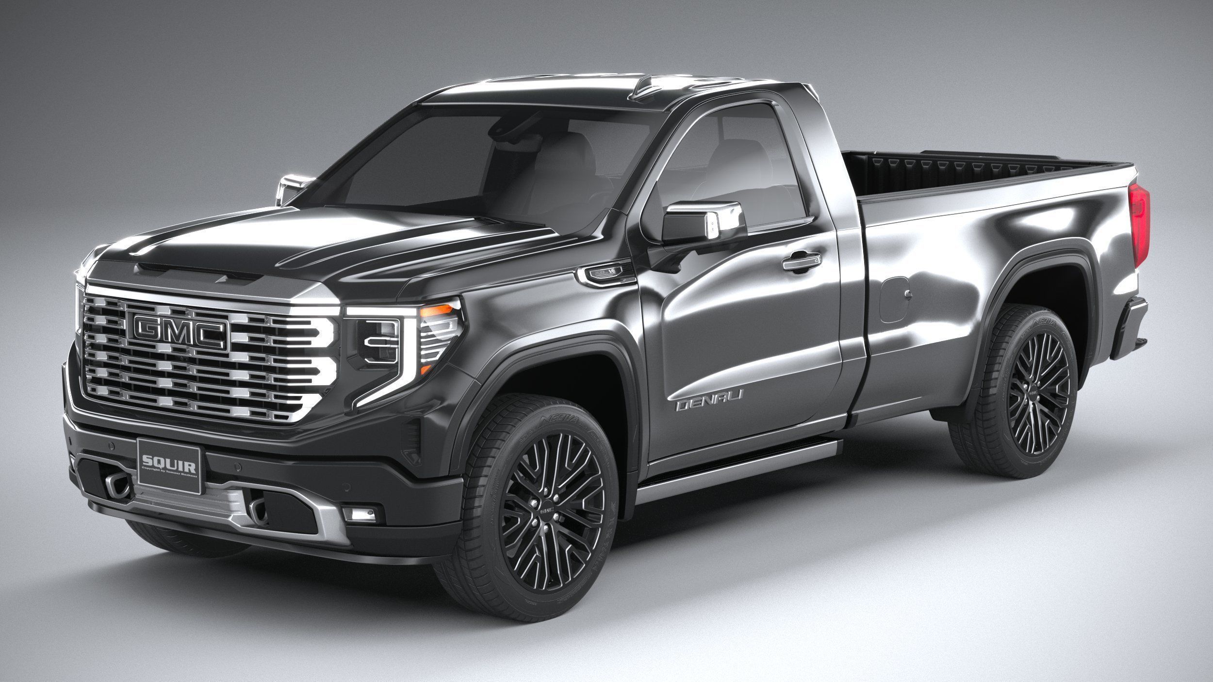 GMC Sierra Denali regular cab 2022 3D model_1