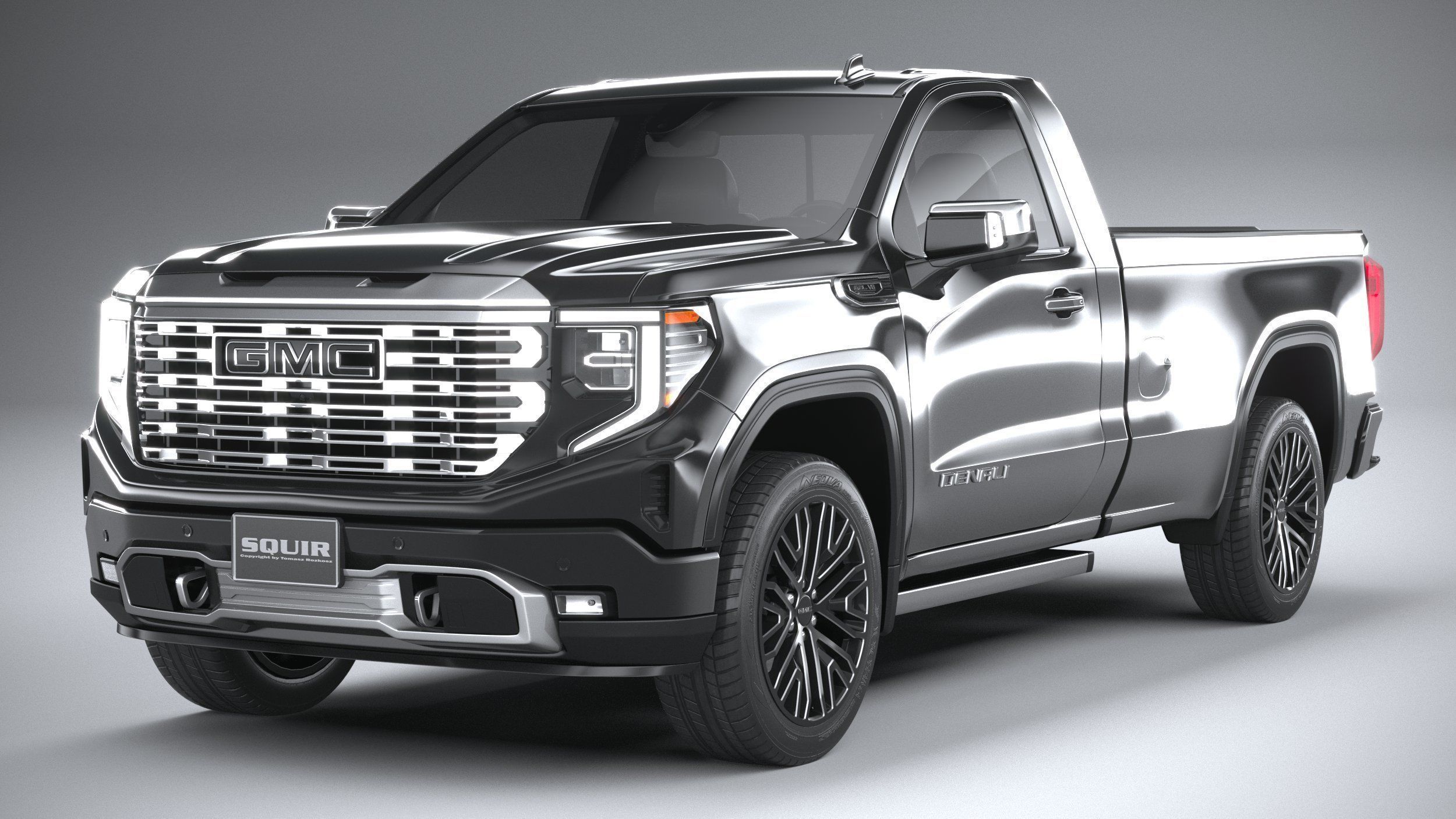 GMC Sierra Denali regular cab 2022 3D model_2