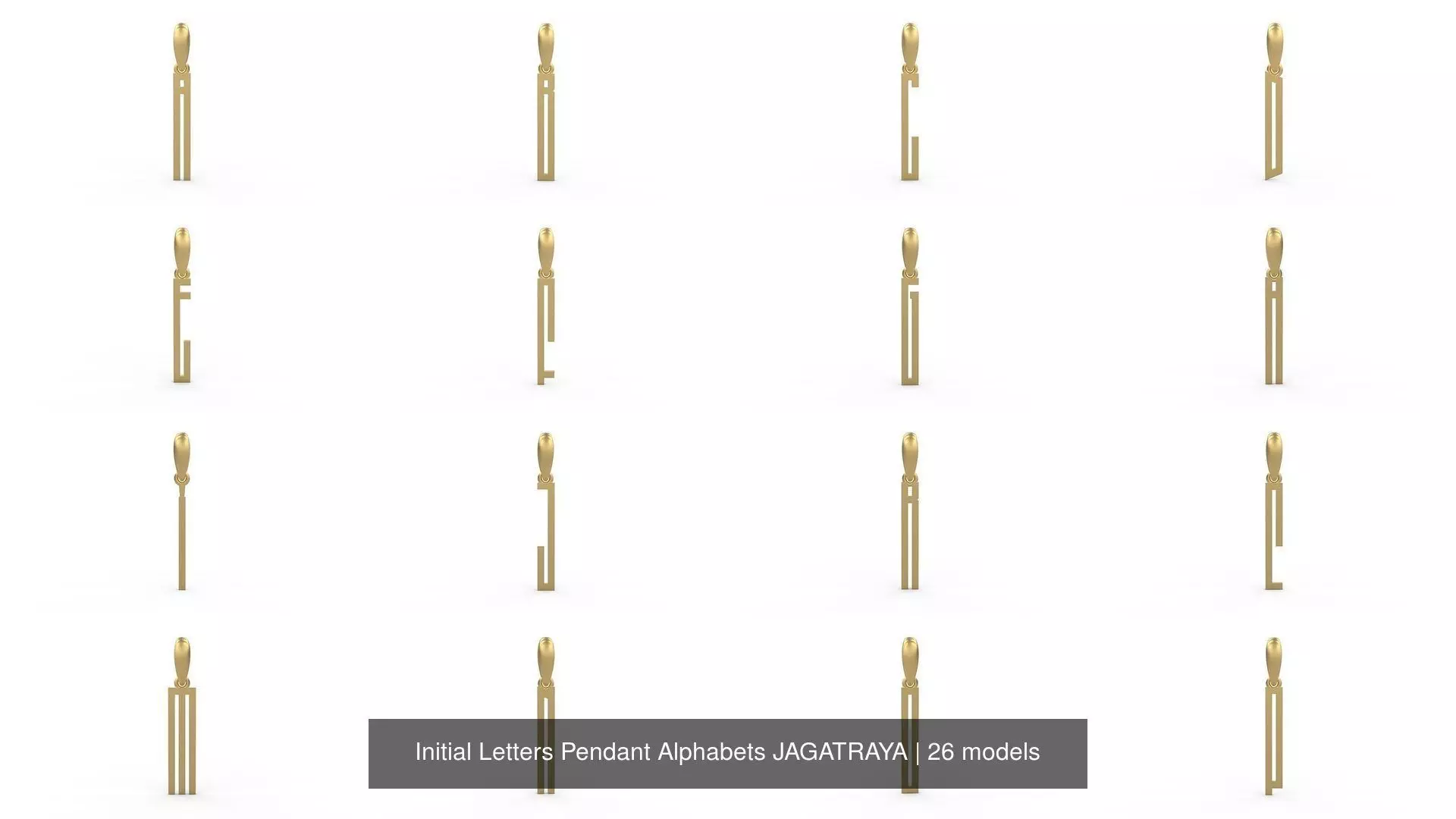 Initial Letters Pendant Alphabets JAGATRAYA 3D Model Collection_0