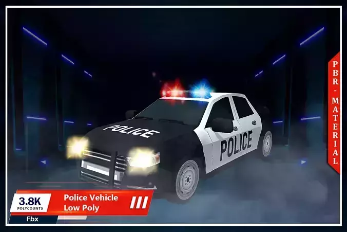 Police Vehicle Low-Poly
