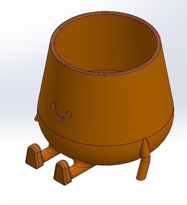 3D Printed Sitting Smiley Pot 3D print model_11