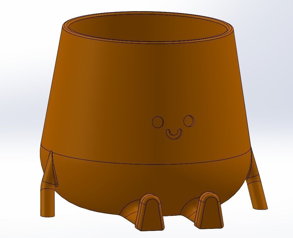 3D Printed Sitting Smiley Pot 3D print model_8