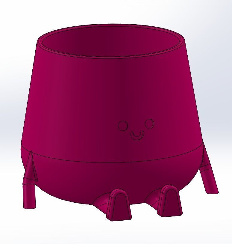 3D Printed Sitting Smiley Pot 3D print model_10