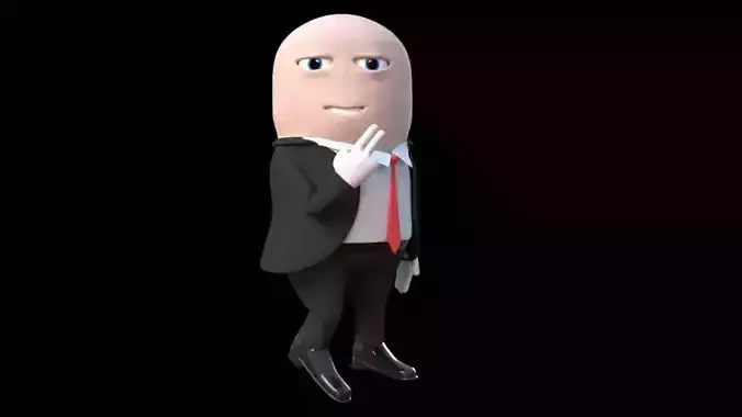 James Bond Minion 3D Rigged Model Low-poly 3D model
