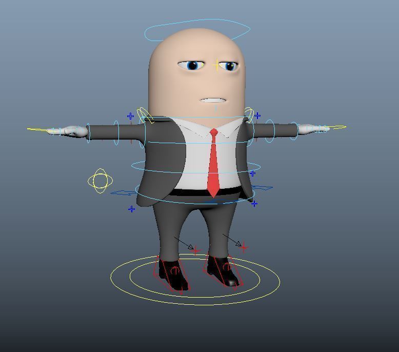 James Bond Minion 3D Rigged Model Low-poly 3D model_1