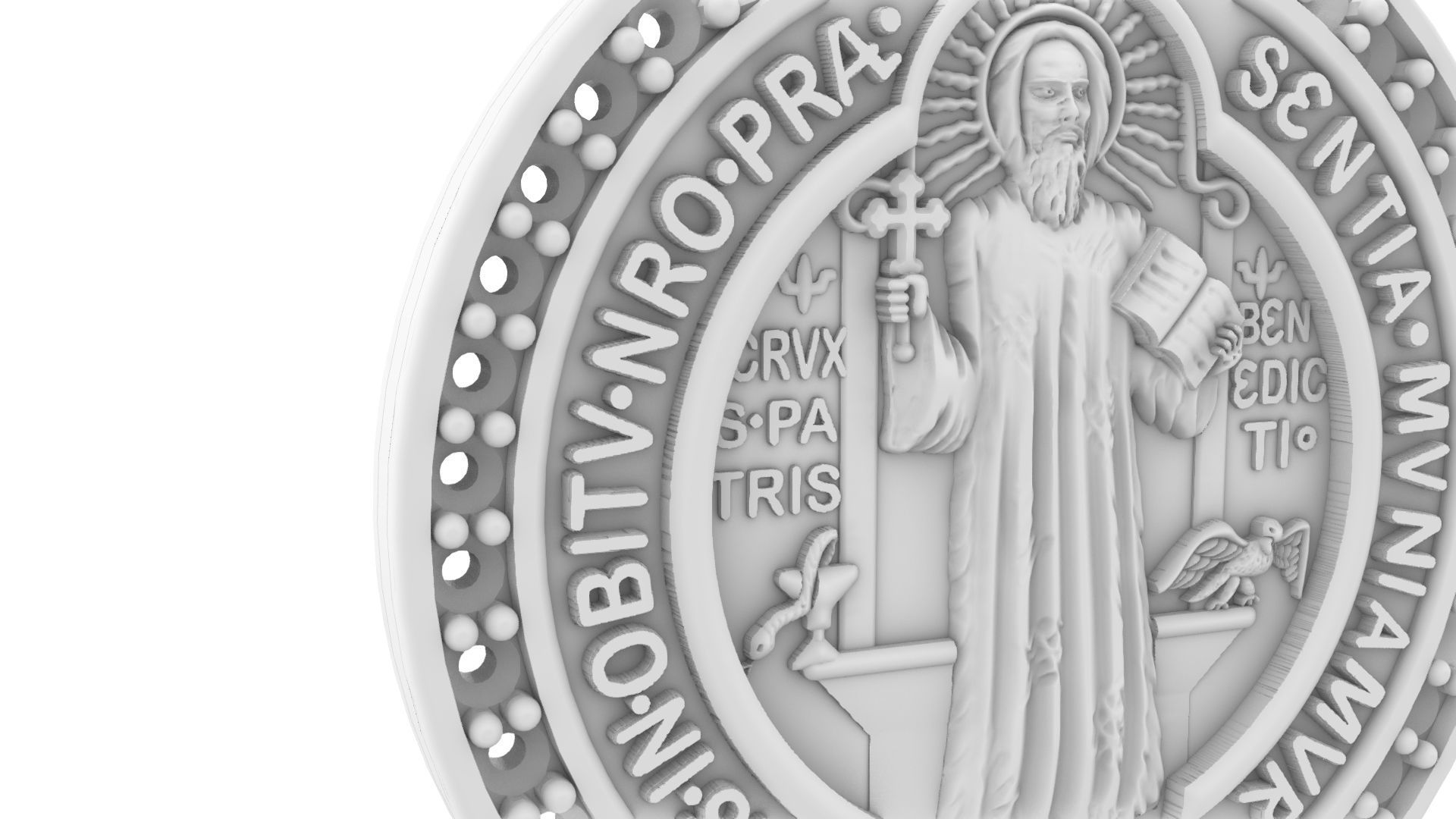 Sao Bento - Saint Benedict with brilhants 3D print model_13