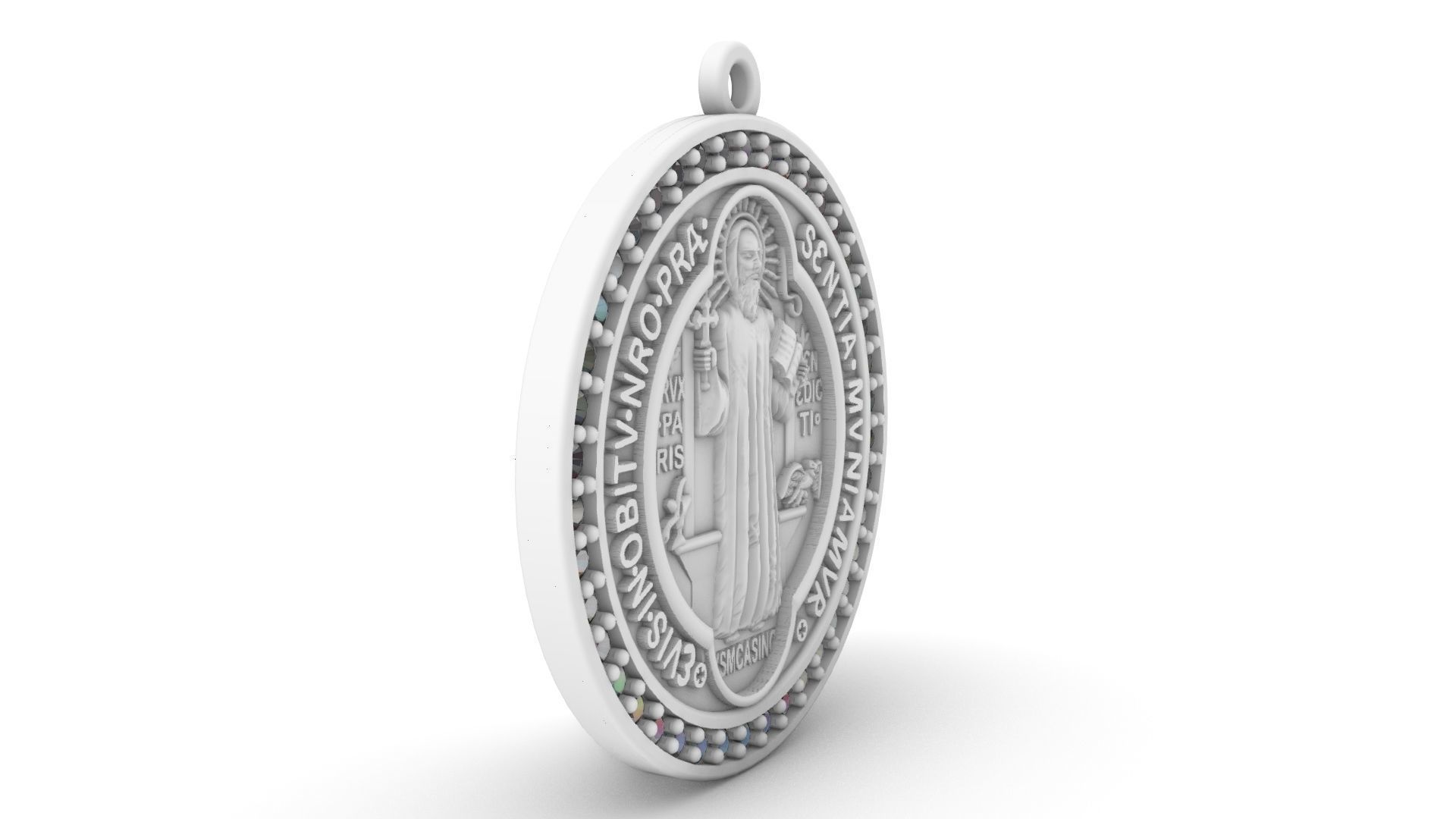 Sao Bento - Saint Benedict with brilhants 3D print model_3