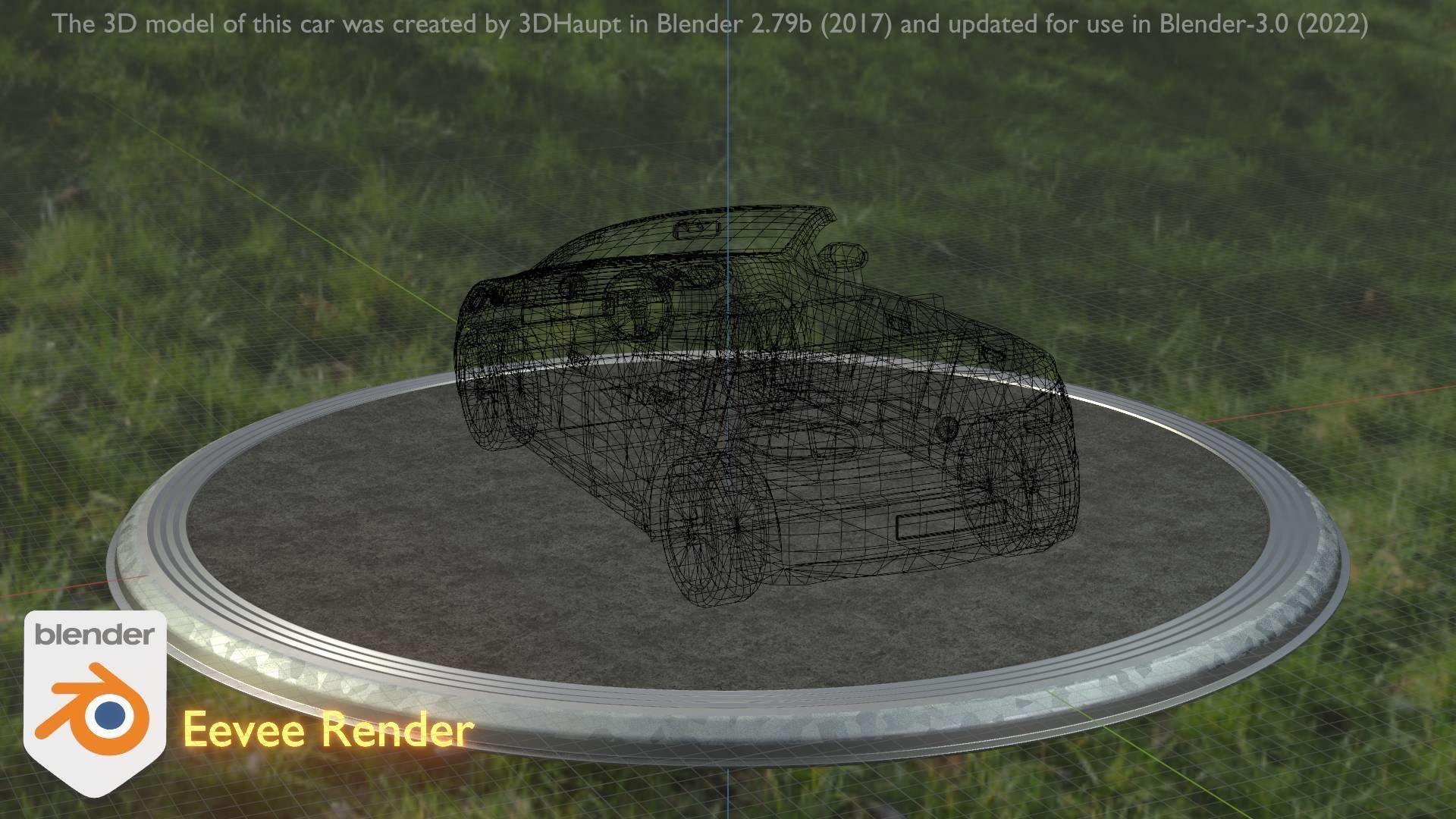 City Car 1 Compact Class Convertible Open Type-C Black  Low-poly 3D model_57