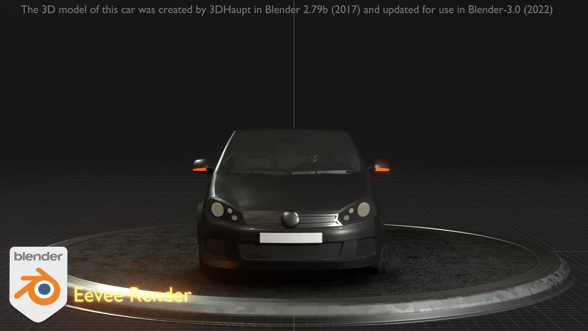 City Car 1 Compact Class Convertible Open Type-C Black  Low-poly 3D model_99