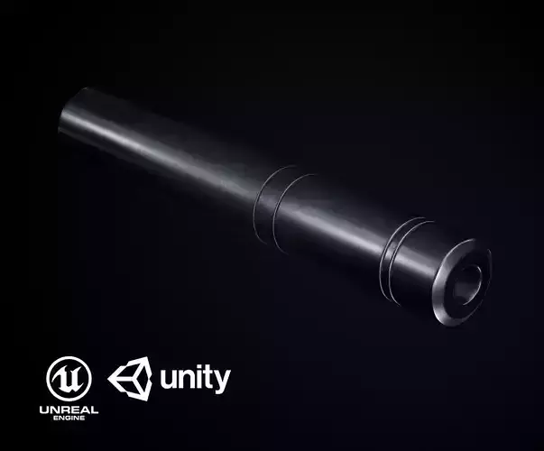Barrett M82A1 Suppressor PBR Low-poly 3D model
