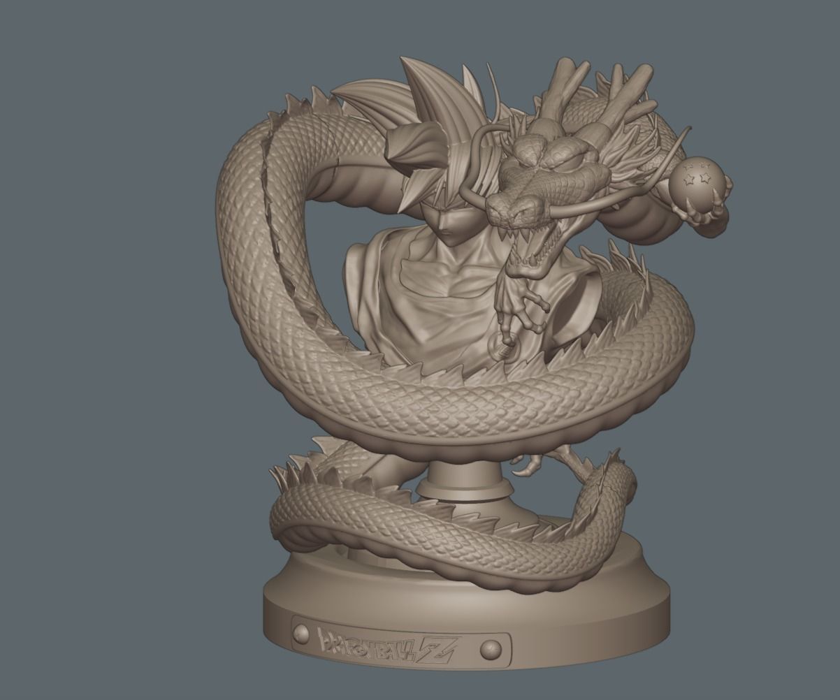 Dragonball Goku and Shenron - STL printing file 3D print model 3D Model Collection_16