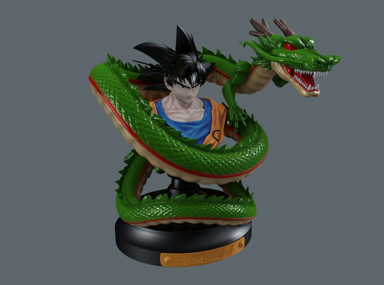Dragonball Goku and Shenron - STL printing file 3D print model 3D Model Collection_7