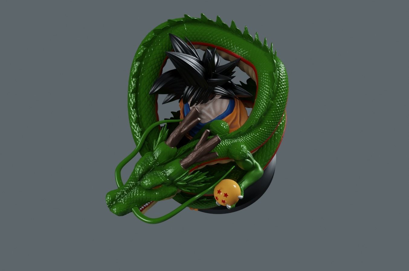 Dragonball Goku and Shenron - STL printing file 3D print model 3D Model Collection_10