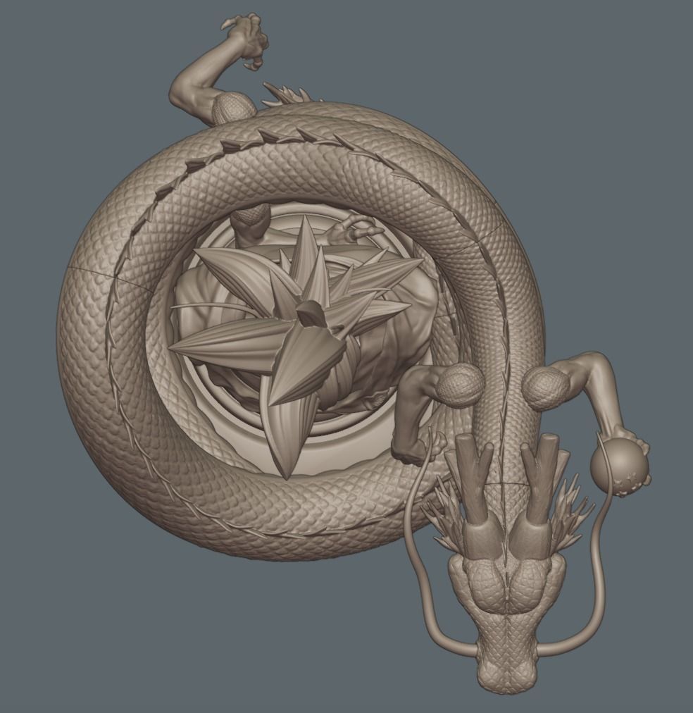 Dragonball Goku and Shenron - STL printing file 3D print model 3D Model Collection_17