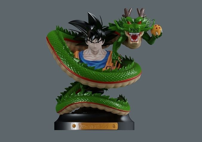 Dragonball Goku and Shenron - STL printing file 3D print model 3D Model Collection
