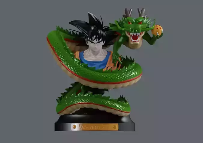 Dragonball Goku and Shenron - STL printing file 3D print model 3D Model Collection