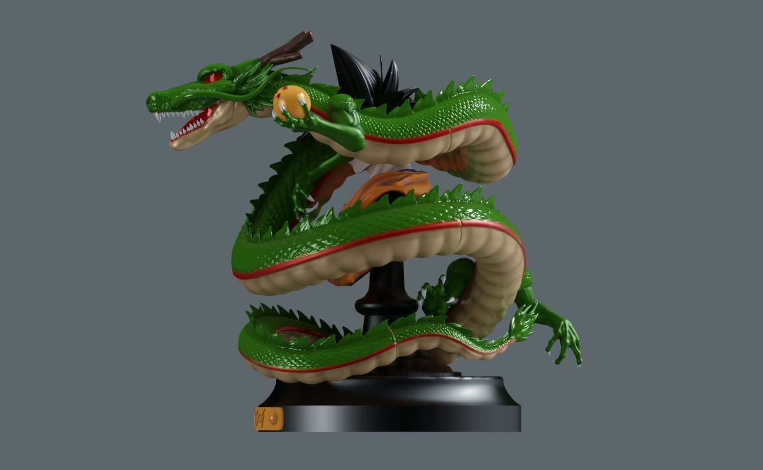 Dragonball Goku and Shenron - STL printing file 3D print model 3D Model Collection_9