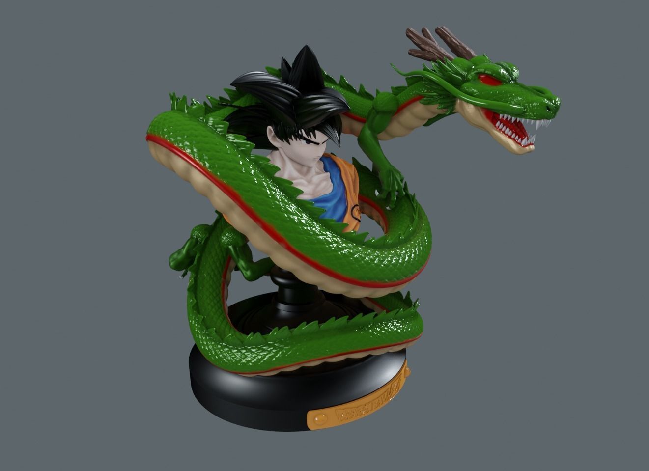 Dragonball Goku and Shenron - STL printing file 3D print model 3D Model Collection_4