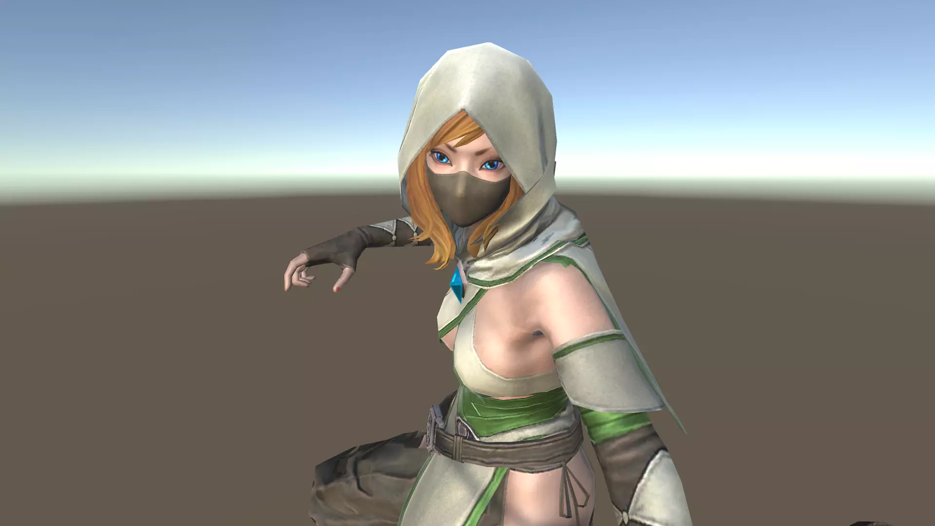 Hunter A woman with bow and arrow Low-poly 3D model_0
