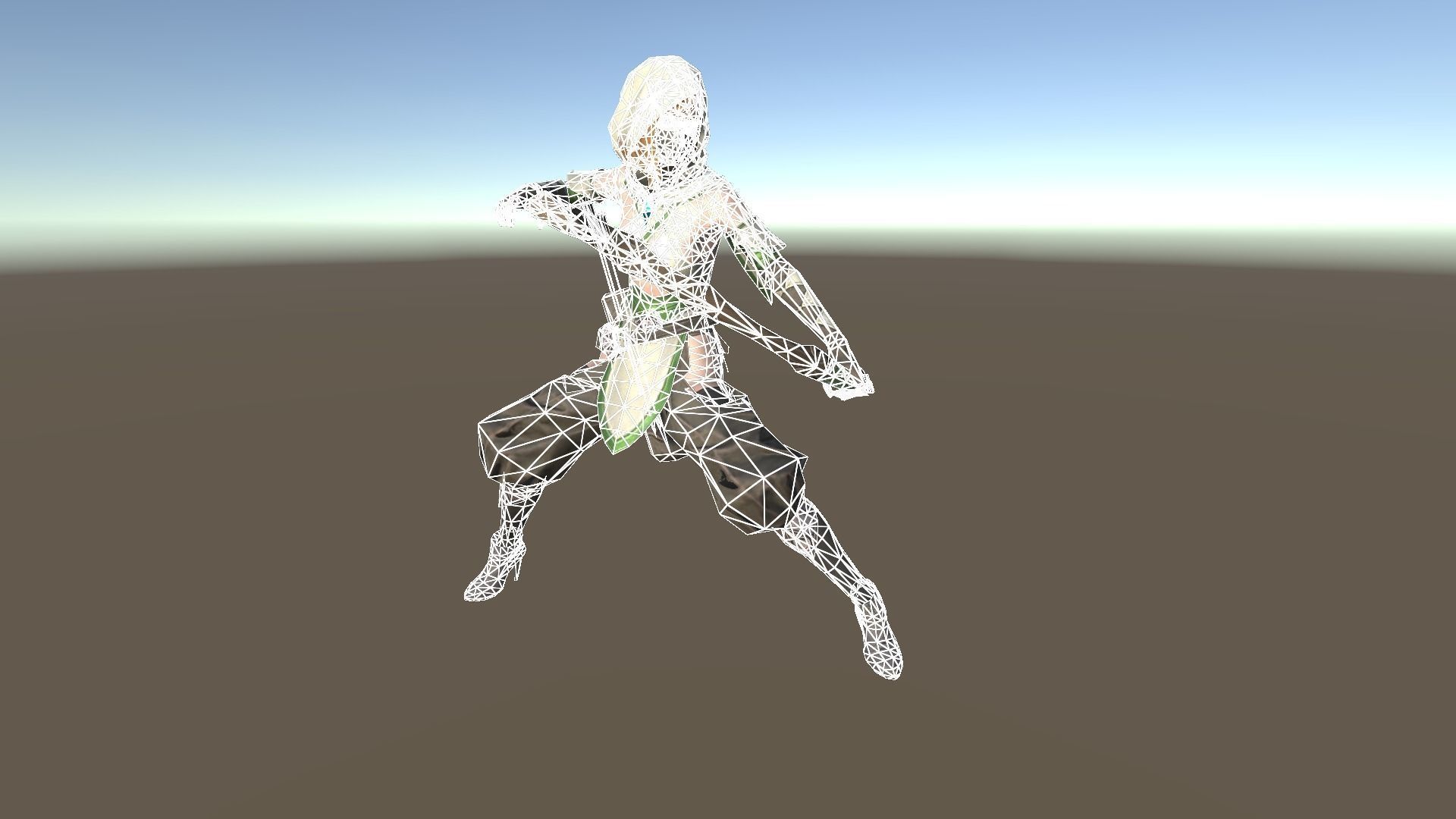 Hunter A woman with bow and arrow Low-poly 3D model_18