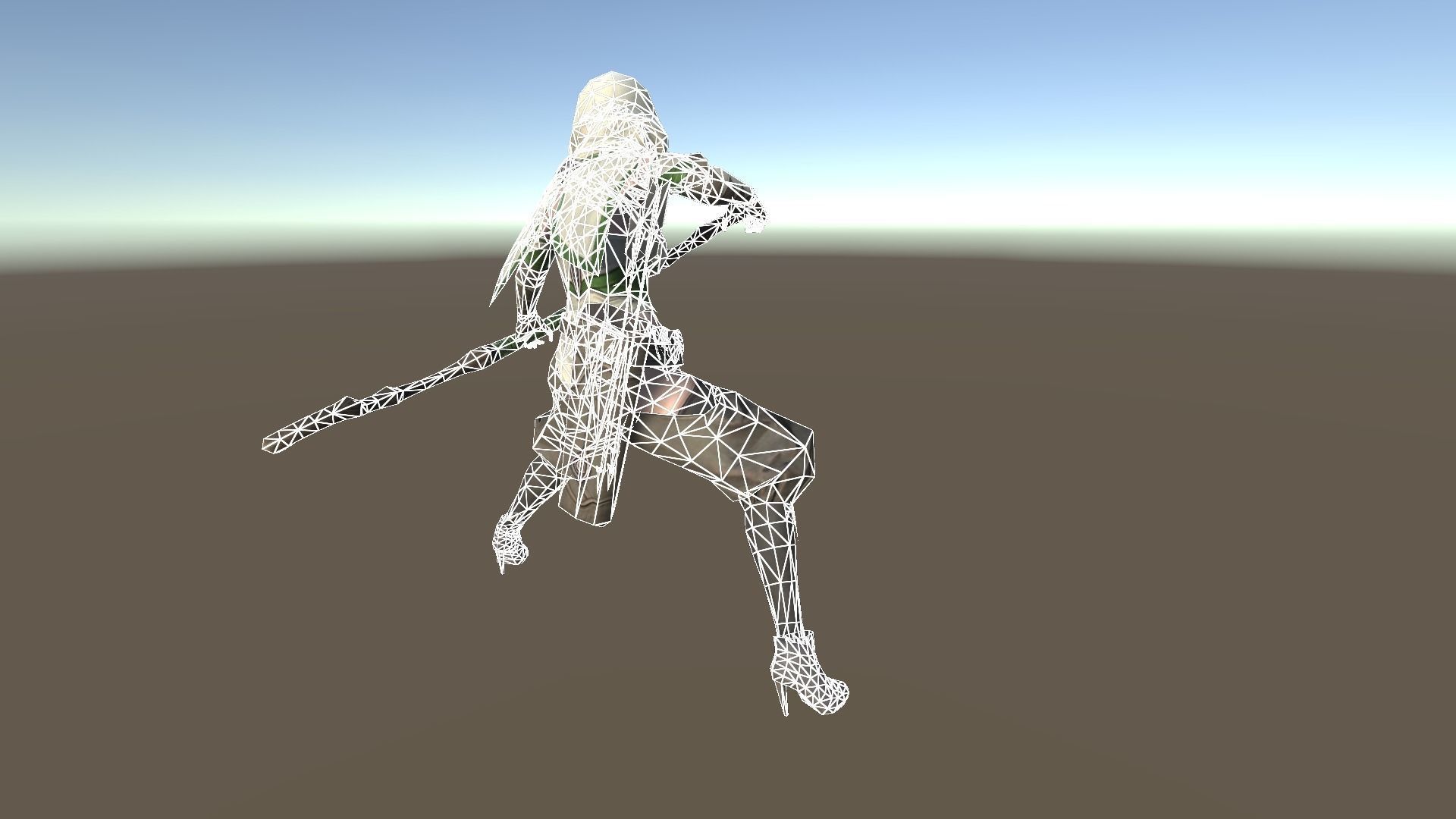 Hunter A woman with bow and arrow Low-poly 3D model_14