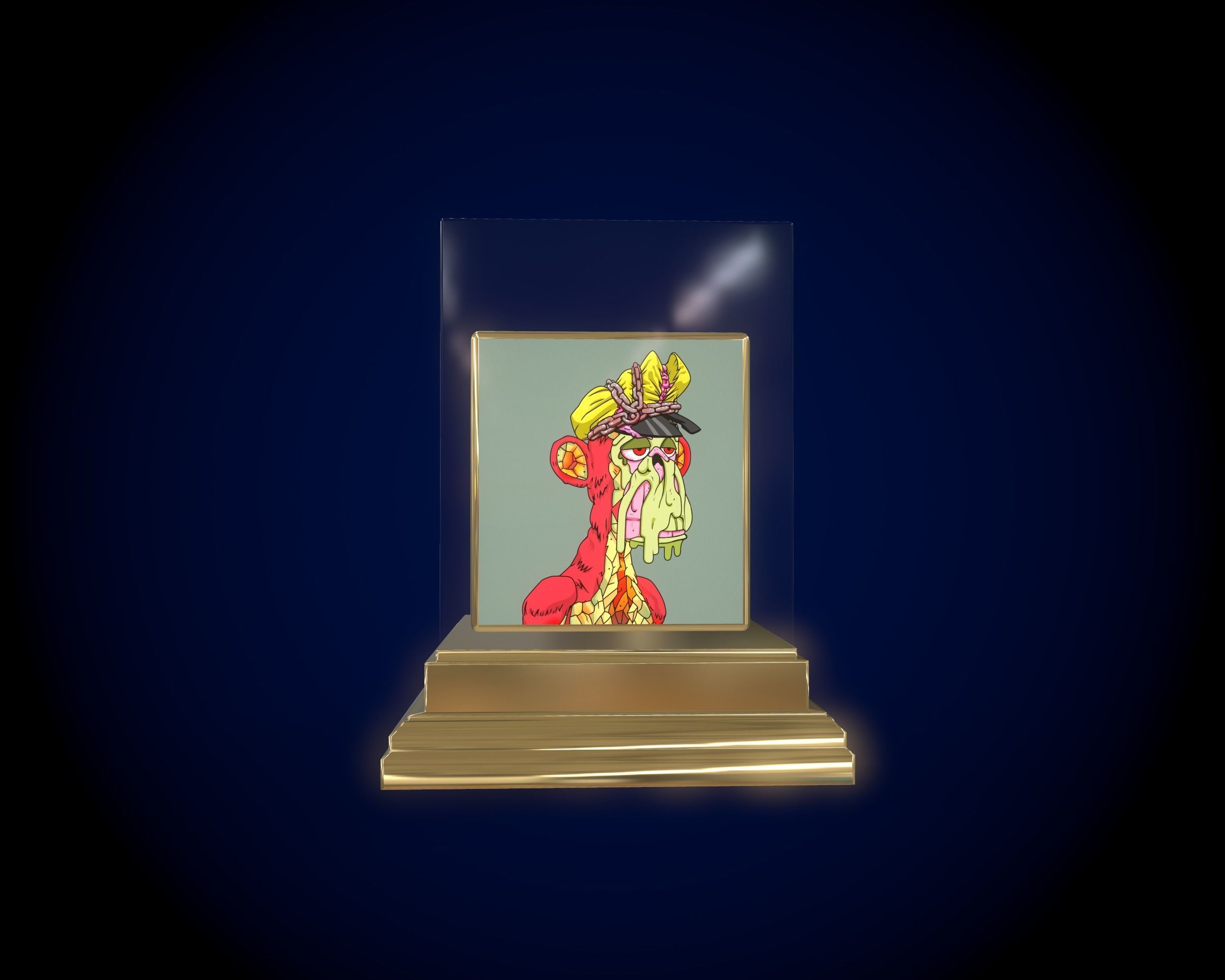 Mutant Ape 23 Gold Club Low-poly 3D model_4