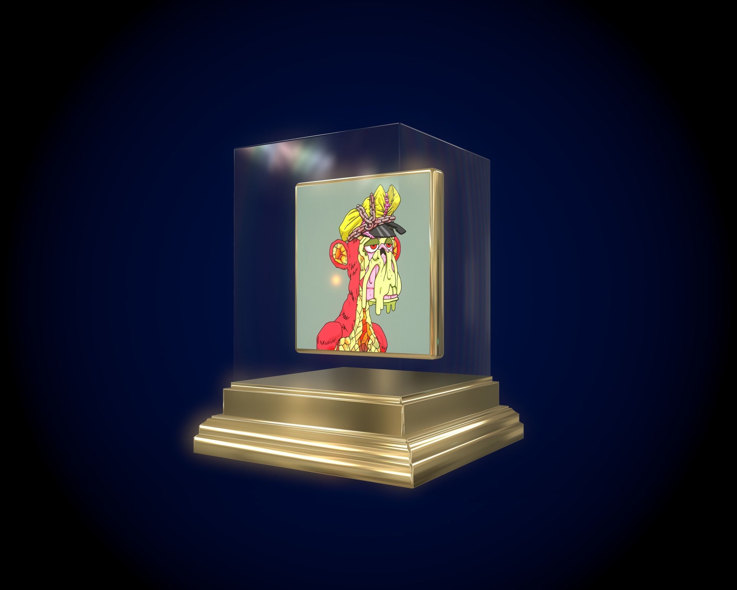 Mutant Ape 23 Gold Club Low-poly 3D model_6