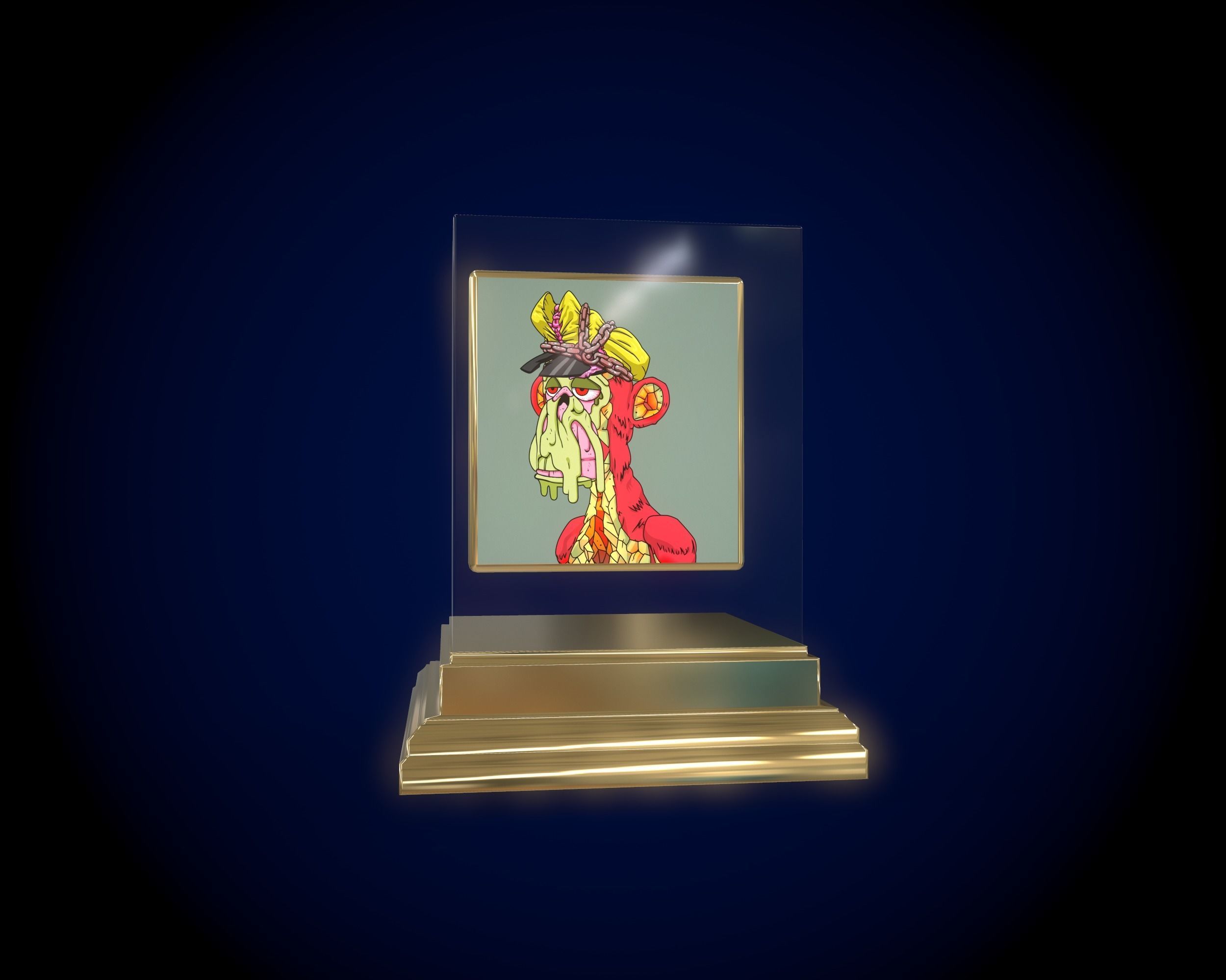 Mutant Ape 23 Gold Club Low-poly 3D model_5