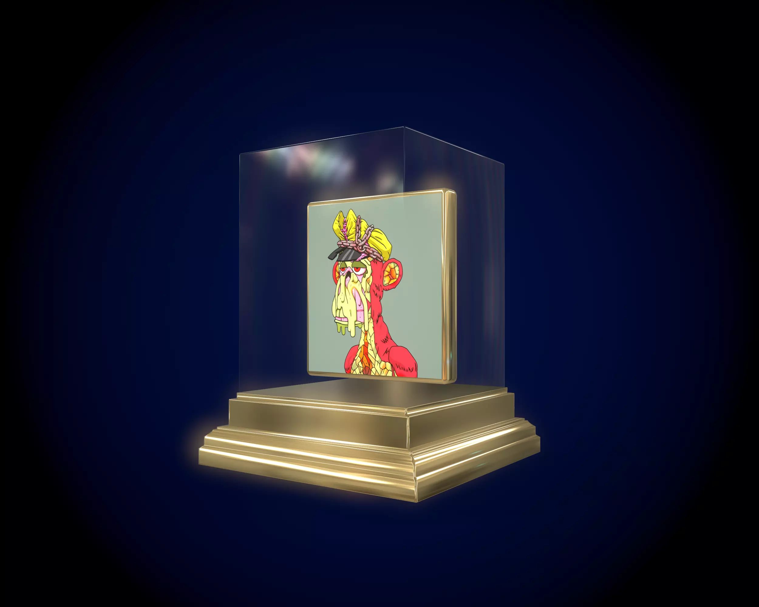 Mutant Ape 23 Gold Club Low-poly 3D model_0