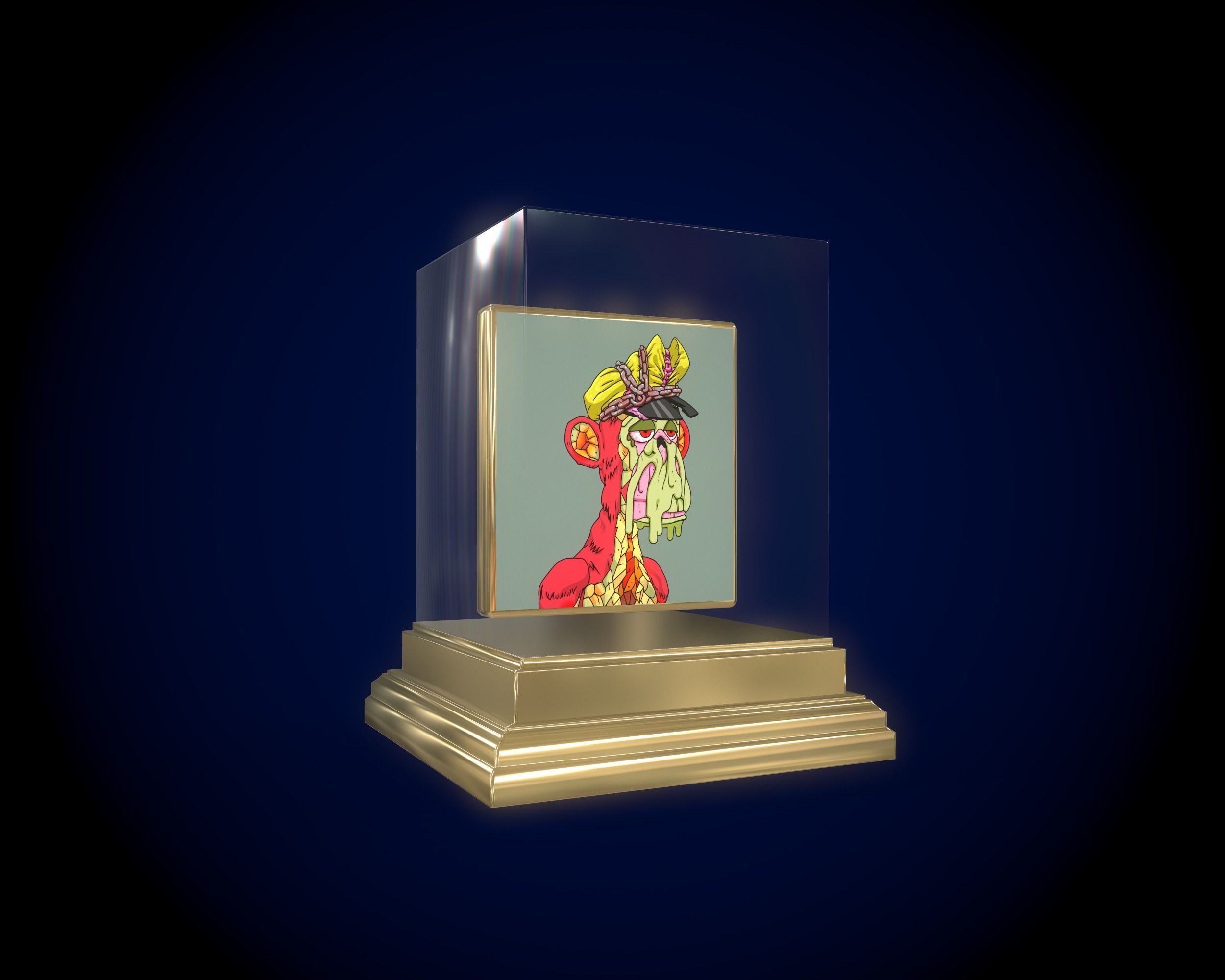 Mutant Ape 23 Gold Club Low-poly 3D model_3