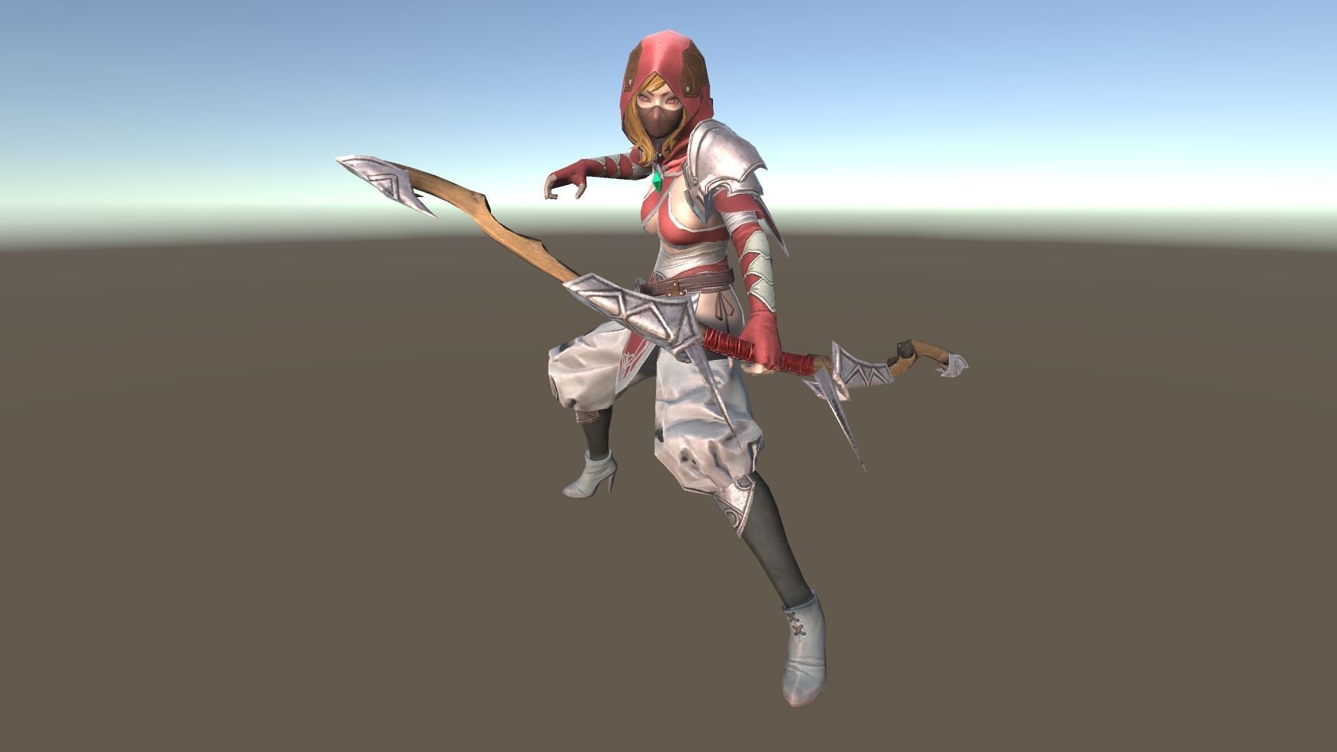 Hunter B character Low-poly 3D model_1