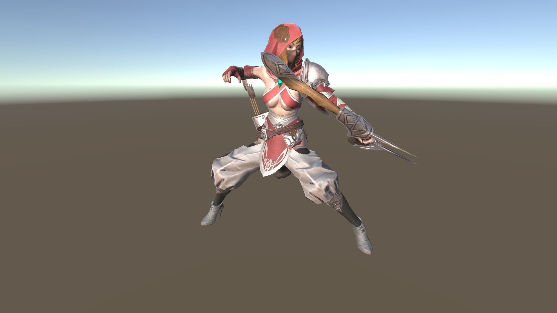 Hunter B character Low-poly 3D model_9